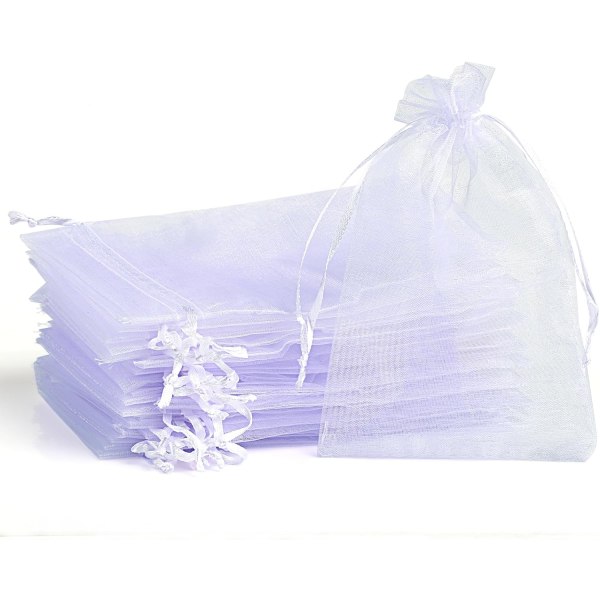 120 x Organza Hvide Gaveposer Organza 7 x 9 cm, Hvid, 7 x 9 cm.