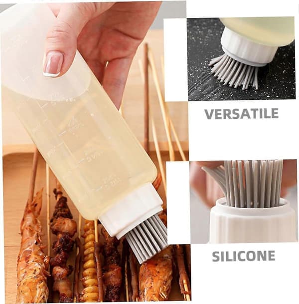Silikonpenselflaska med exakta måttmarkeringar för grillning, bakning och matoljedispenser