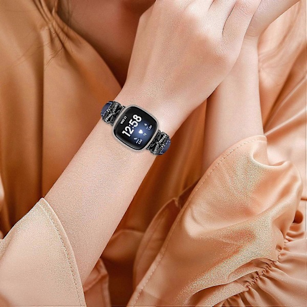 Tyyppi C Musta Solki Ranneke Fitbit Versa 3/4/Sense/Sense 2 Perhosliittimellä Älykellolle Style A