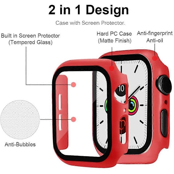 Ramme PC+Hærdet Glas Beskyttelses Urkasse til Apple Watch Series 3/2/1 38mm
