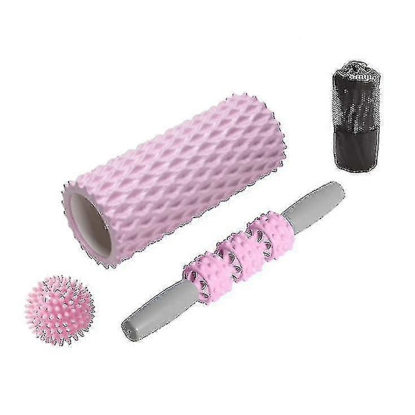 3 stk. Yoga Massasjeapparat Treningsutstyr, yoga Kolonne Massasjestav Yoga Ball--rosa