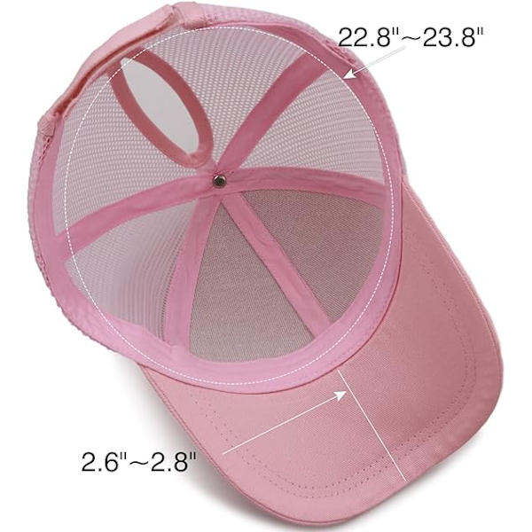 Dam Ponnytail Hög Messy Bun Mössor Distressed Baseball Caps Okonstruerad Tvättat Pappa Mössa Flickor Trucker Ponycaps