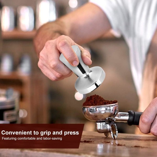 Rostfritt stål Kaffe Tamper 40 mm Espresso Tamper Kaffebönpress för stampning av färskmald espresso innan bryggning