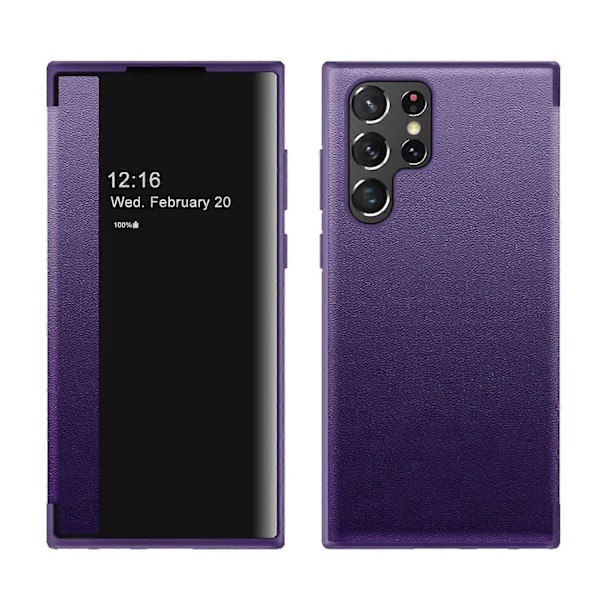 För Samsung Galaxy S25 Ultra 5G Mirror View Smart Cover Skal Lila Purple Samsung Galaxy S25 Ultra 5G