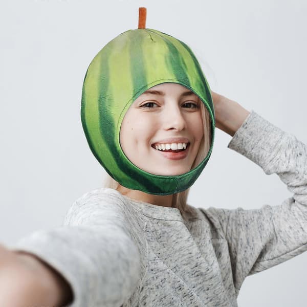 Plysset festhat Vandmelon Kostumehat til Karneval 3 Stk Grøn