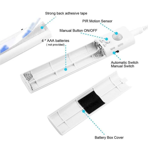 LED-slinge for garderobe med bevegelsessensor 1 m - Varmhvit