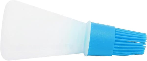 Oljedispenser med borste, glasflaska och värmebeständig silikon för matlagning, blå
