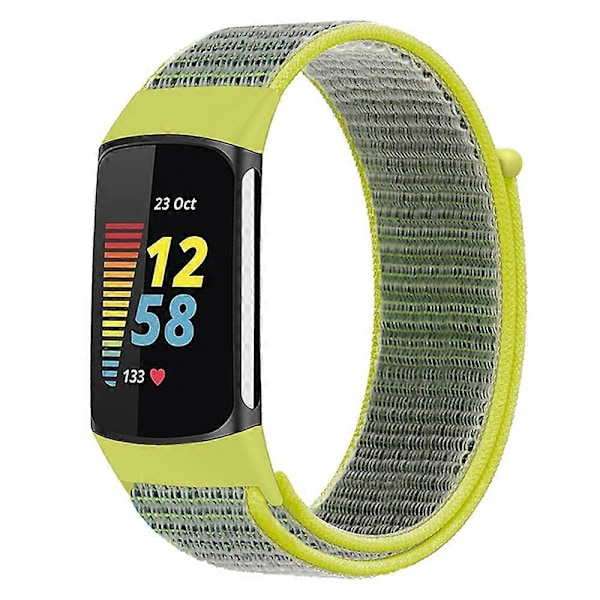 KALEBOL KLB-NLHH-001 Nylon Armband för Fitbit Charge 5/6 med Loop-fäste Style G
