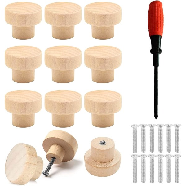 Furniture Knob Round Wooden Furniture Handle Door Knobs 12 Pcs Drawer Knobs for Cupboard Drawer Kitchen