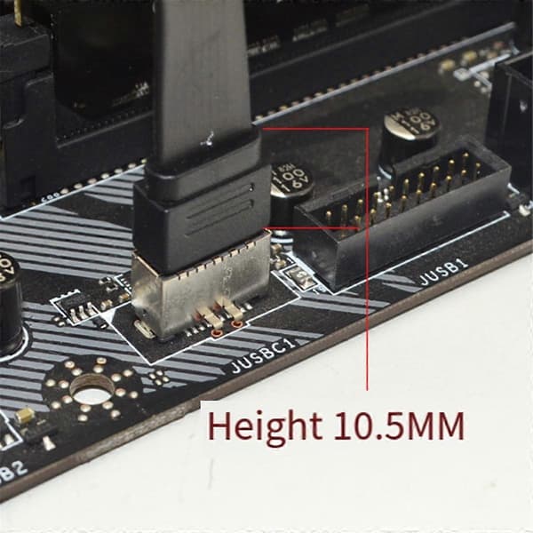 Kontakter USB 3.2 Frontpanel Förlängningskabel, GEN2x2 Baffelkabel TYP-E till Chassi Typ-C Front C