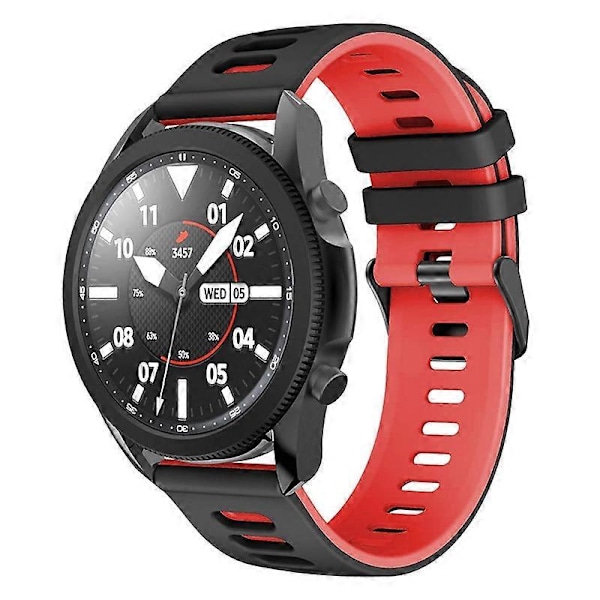 Samsung Galaxy Watch3 45mm / Garmin Venu 3 -kellon ranneke 22mm Kaksivärinen silikoninen kellon ranneke Style C