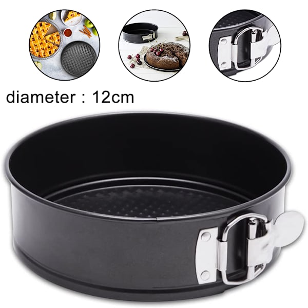 Non-stick springformform, lækagesikker kageform med flad bund, til 1/2 opskrift portion, rund bageform