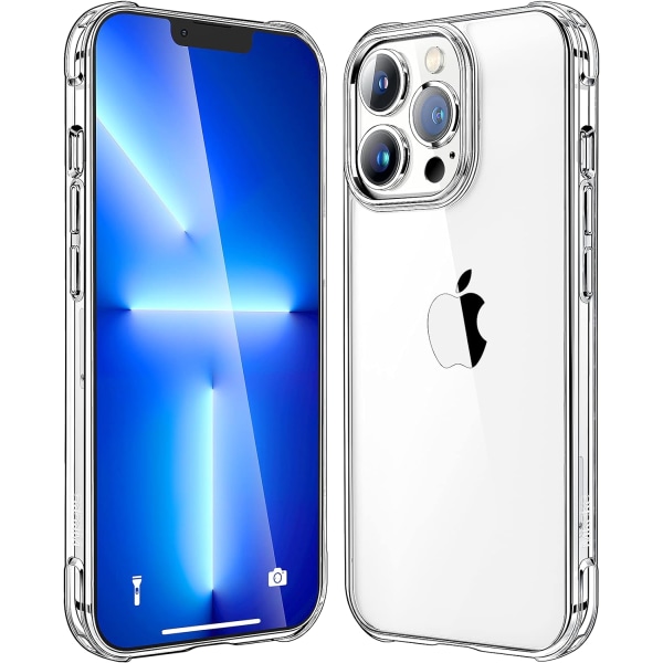 Kompatibel med iPhone 13 Pro case, inte gulnar Stötsäker 13 Pro -telefon genomskinligt case med skyddande bumper Slim Cover Passar för iPhone 13 Pro 2021