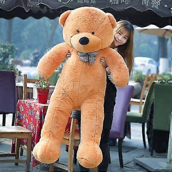 80-180 cm Teddybjørn Plyslegetøj Blød Ydre Hud og Udstoppede Dyr Bjørnefrakke Zekai dark brown 100cm