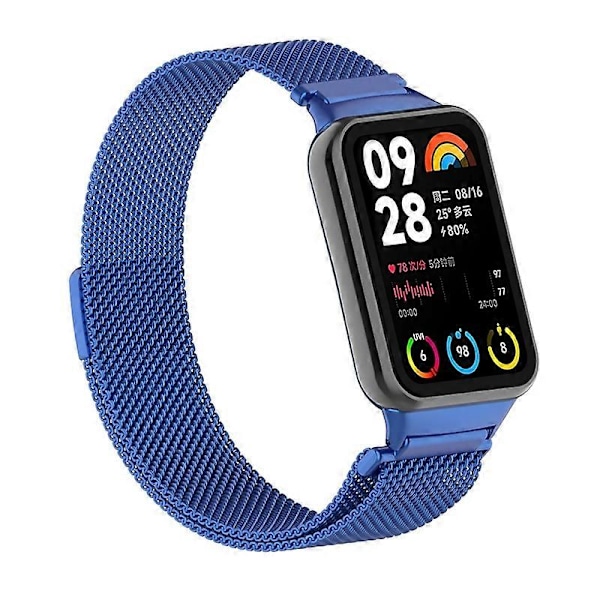 Type I Magnetisk rem i rustfrit stål Milanese urrem med stik til Xiaomi Smart Band 8 Pro Style F