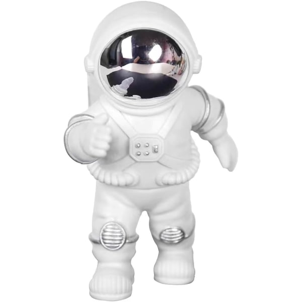 Vit hylla dekoration, bordsskiva dekoration, söt mini rymdfigur prydnad (silver/vit liten astronautfigur)