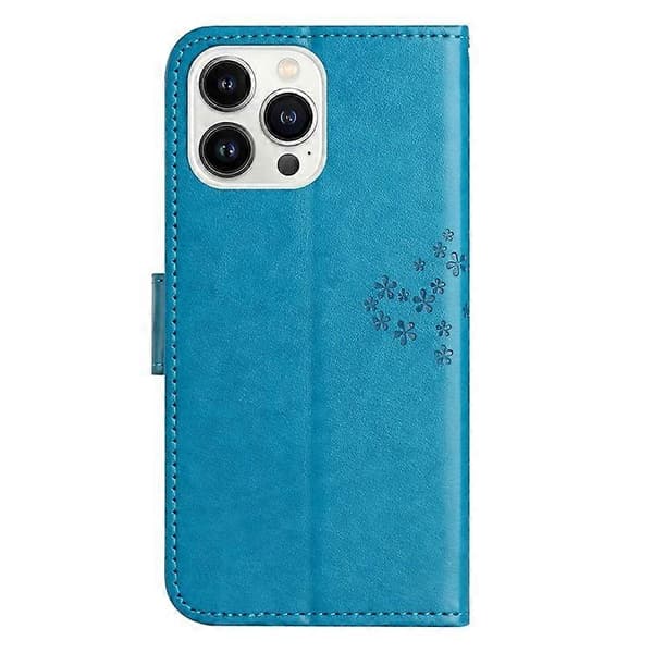 Compatible Wallet Case for iPhone 16 Pro PU Leather Owl Tree Printed Phone Cover (Blue)