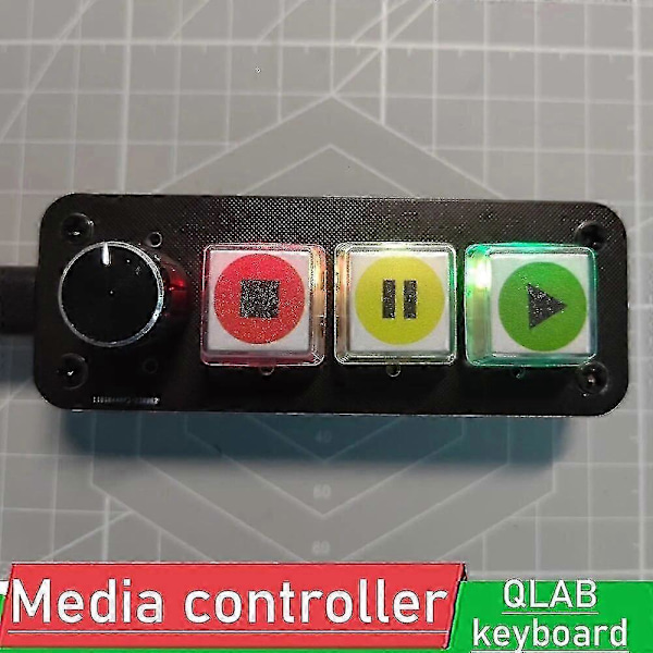 Media Controller Qlab -näppäimistö ammattikäyttöön, 3-näppäiminen säätönuppiohjain, ilmainen musiikkisoitinohjain