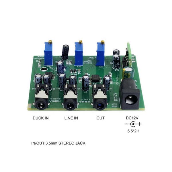 2X Audio Prioritet Audio Input Voiceover Ducking Kredsløbsmodul til Kommercielle Personsøger Lydsystemer Green