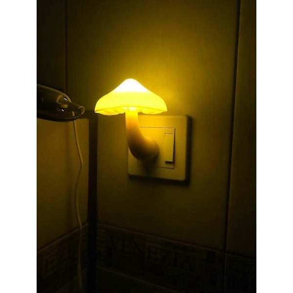 2-pak Svampe Natlampe Plug-in Lampe, LED Natlamper Til Voksne Børn Baby Børn Natlampe Væg Svampe Dekorationslampe Til Soveværelse Badeværelse, Toilet