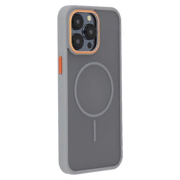 Magnetisk deksel til iPhone 14 Pro Max, Skin Touch TPU + PC bakside (grå)