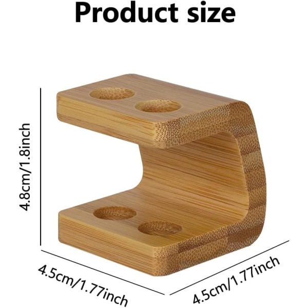 Vapaasti seisova bambuinen säilytysteline, kestävä bambuinen hammasharjan pidike kylpyhuoneeseen, hammasharjan järjestäjä kylpyhuoneen lisävaruste (koko: 2 paikkaa)