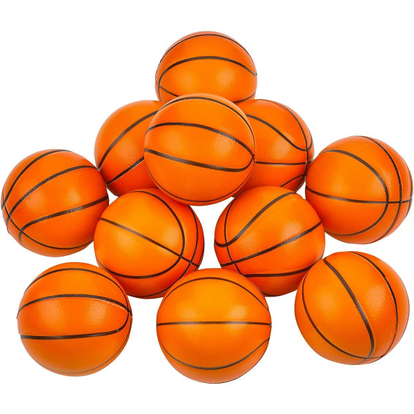 Mini Basketball Stress Balls - (Pack of 12) 1.57 Inch Small Foam Basketballs for Kids, Sports Theme Party Favor Toys