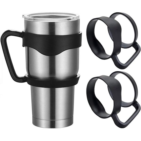 2 x 30Oz krus håndtag, BPA-fri kopholdere til rustfrit stål krus, rejsekrus kaffekrus - sort