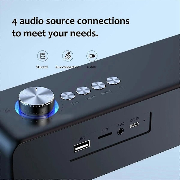 Kannettava Sound Bar Tietokonekaiutin AUX Langallinen Langaton Bluetooth-kaiutin PC / TV Kotiteatterijärjestelmä