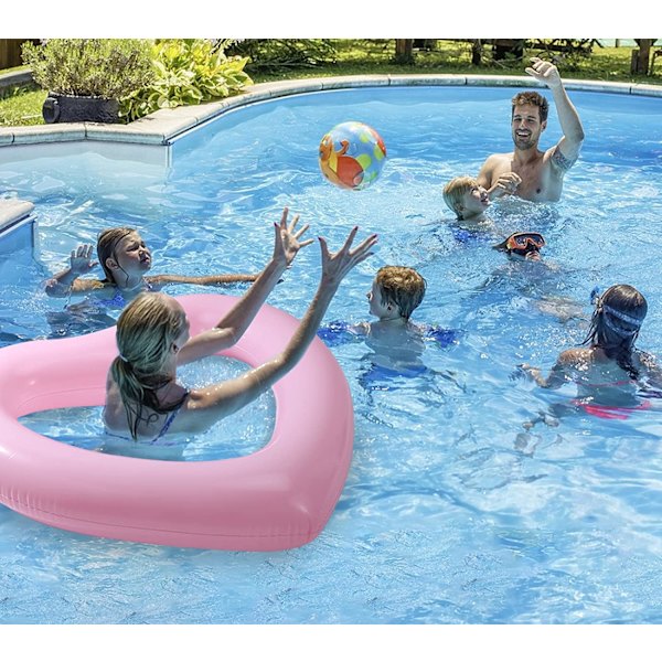Pink hjerteformet indre rør ponton til pool/strand, oppustelig svømmering - pink