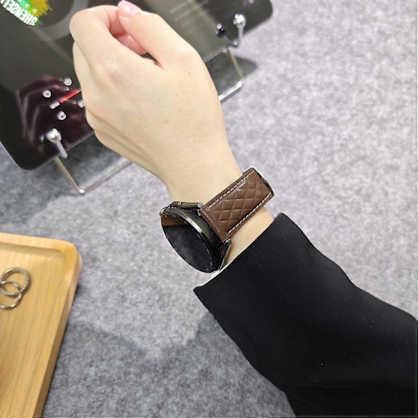 Armband i äkta läder med rombstruktur för Huawei Watch GT 5 Pro 46 mm/GT 5 46 mm 22 mm Style E