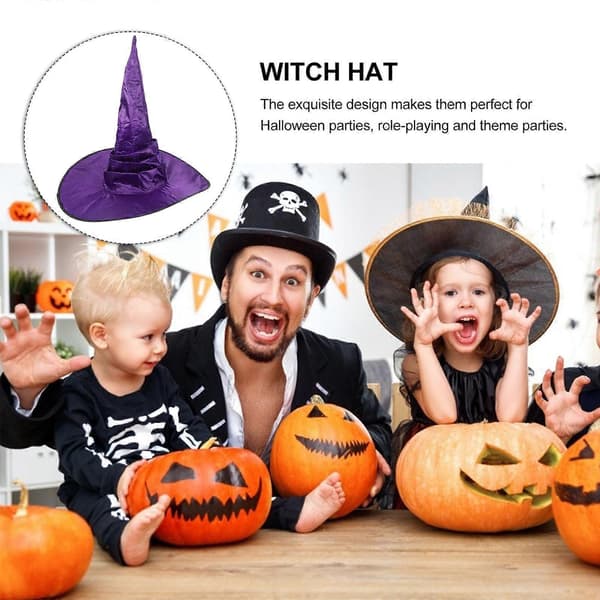 Halloween Häxhatt Lila Tyg för Cosplayfest 3 st Hållbart Set