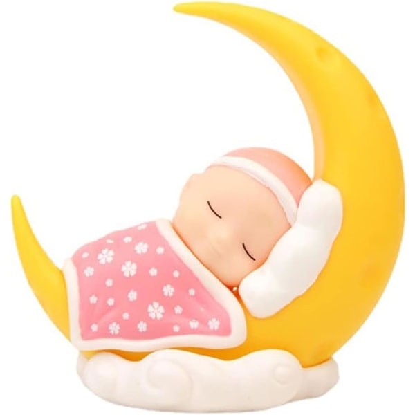 Mini Baby Moon Tårtdekoration Leksaksdekoration DIY Sov Baby Moon Docka Barndekoration Födelsedagsfest Tårtdekoration Bil