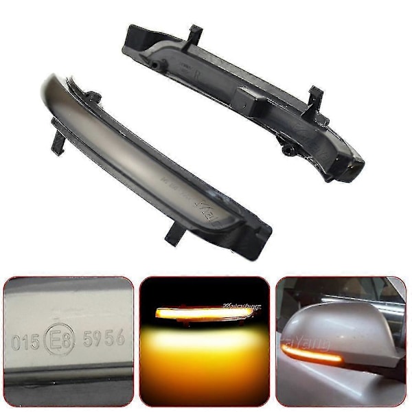 2 stycken För Skoda Octavia 2009-2013 Superb 2008-2014 Dynamiska LED Blinkers Blinker Sekventiell Indikator Spegel Blinker Ljus Dynamisk grå