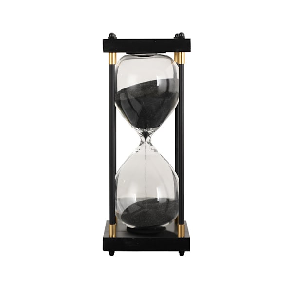 Sandtimer, dekorativ trä-sandtimer, stor louglas-timer 60 Black sand