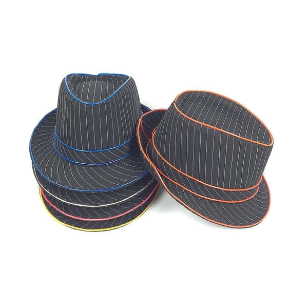 Hvidt lys LED Jazz Hat Blinkende Fedora til Fest 1.5V