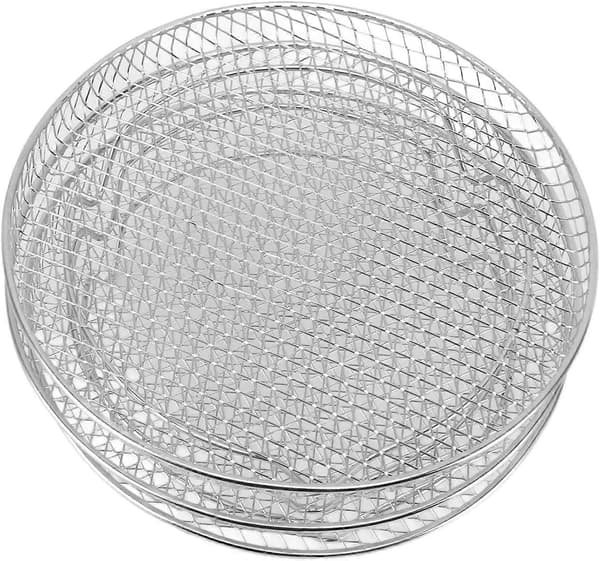 3 STK 8 Tommer Stabelbart Airfryer Stativ Sæt 304 Rustfrit Stål Multi-lags Dehydrator til Nuwave Foodi Grill AG300 AG400 Rund