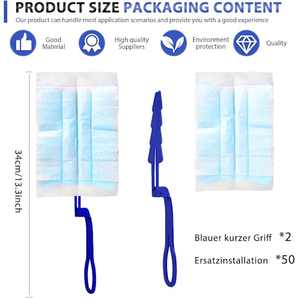 50 Pieces Dusters, Dust Cloths, Refill Pack for Swiffer, Microfiber Duster with 2 Handles for Dusting Dirt Car