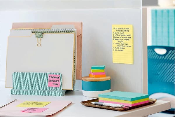 Super Sticky Notes, 10x15 cm, 5 blokker, 2x klebeevnen, kanarigul, resirkulerbar (660)
