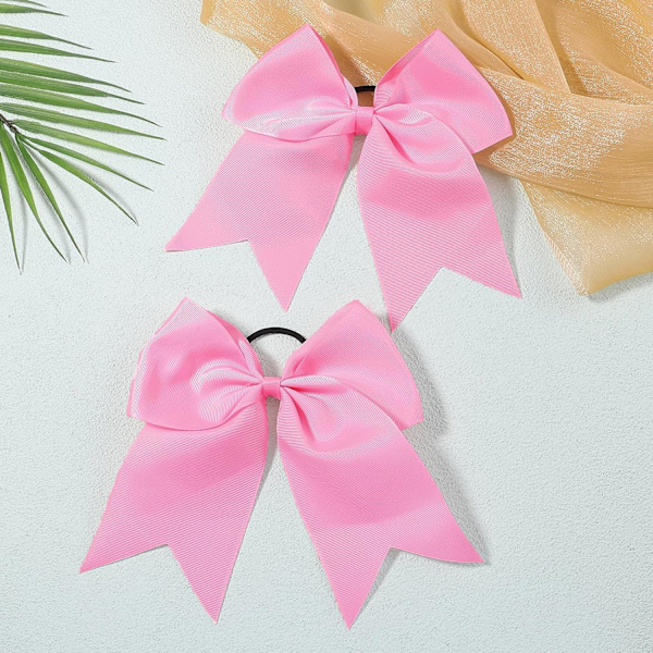 20 kpl 8 tuuman iloiset hiusnauhat suuret cheerleader-hiusnauhat poninhännän pidikkeellä käsintehdyt Grosgrain-nauha hiuslisävarusteet teini-ikäisille tytöille (vaaleanpunainen)