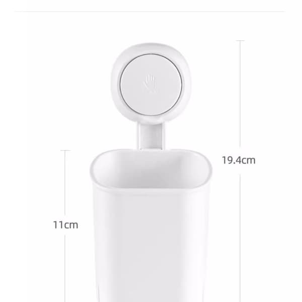 1-pack White Powerful Suction Cup Toothbrush Holder, Removable Drill-Free Wall Shower Holder for Toothbrush, Toothpaste, Razor, Self-Draining Suction Cup