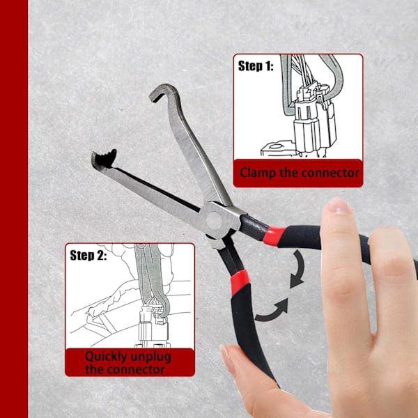 Bilverktyg för elektriska kopplingar, slangklämmor och tändstift svart röd