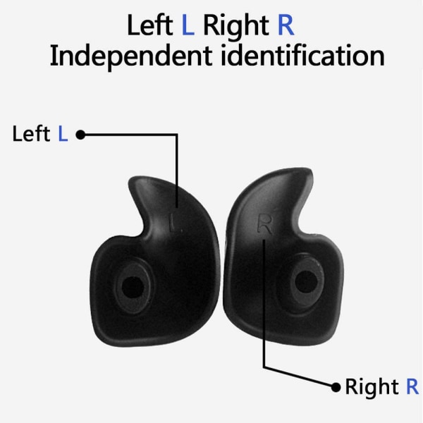 Silikonskruvöronproppar för simning 5 st (high-end box 2 svarta 2 blå 1 vit)digital