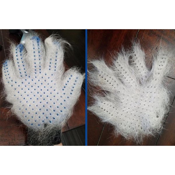 Plejehandsker til kæledyr - Blide børstehandsker - Effektive plejehandsker til kæledyr - Forbedret fem-finger design - 1 par
