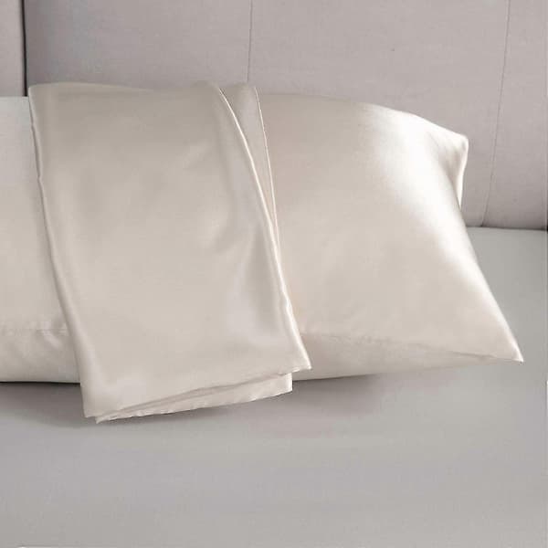 2-pak pudebetræk - Satin pudebetræk, 50 x 91 cm, beige