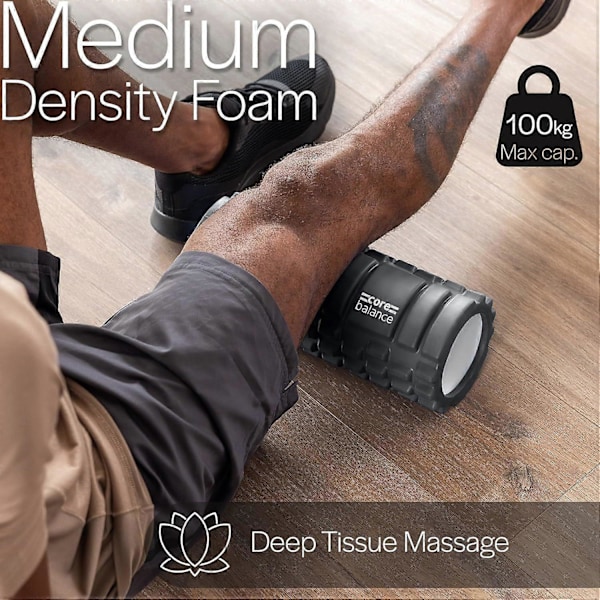 Core Balance Foam Roller syväkudoslihashierontaan, Trigger Point Grid -urheiluhierontalaite, Fitness Gym Physio (musta)