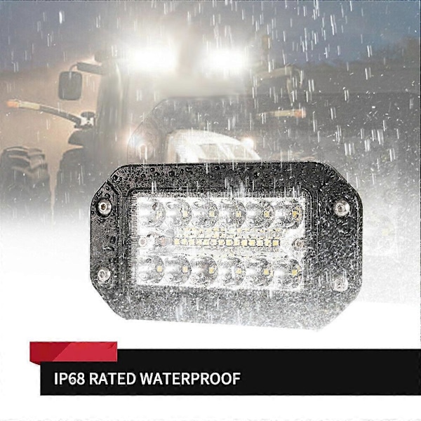 2 kpl 12V 6 tuuman uppoasennettava työvalo 26LED Superkirkas kohdevalo auton ajovalot black