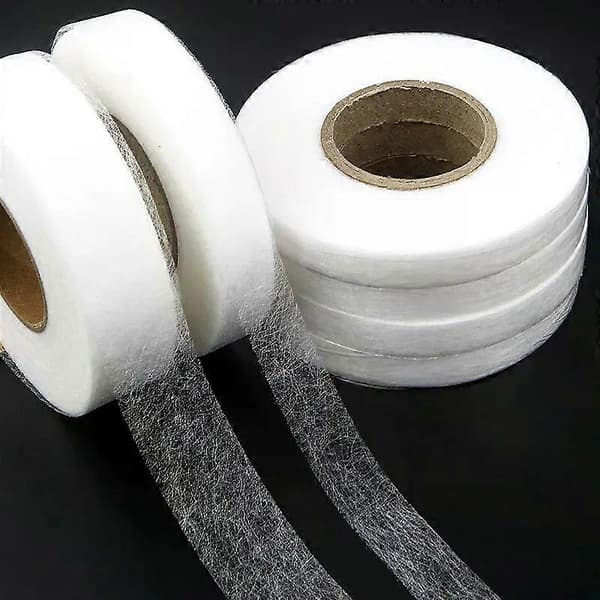 70 yards Double-sided Adhesive Fabric Tape Patchwork Interlining Iron-on Melt Omentum DIY Garment Accessories White/Black