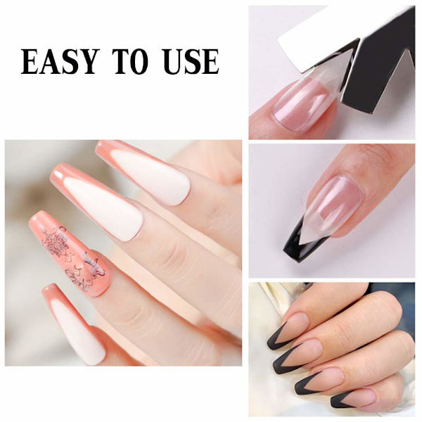 Nagelkonstmall - J-formad färgglad + silver + guld + mahogny svalstjärtblomma penna/rosa fyrkantig Grace penna
