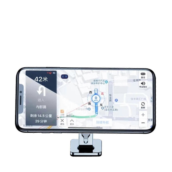 Magnetisk Bil Mobiltelefonholder Dashbordfeste 360 Roterende Universal (1 stk.) (sølv)